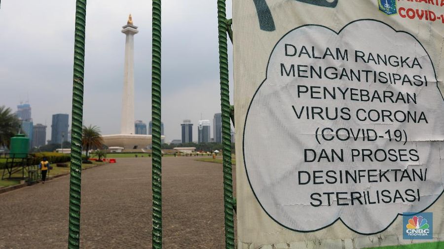 Ilustrasi tempat wisata yang ditutup saat PSBB. (CNBC Indonesia/Anderan Kristianto)
