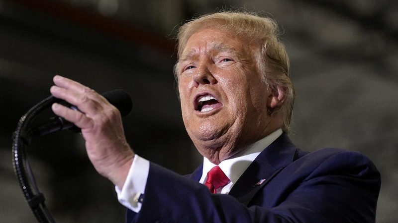 Sekitar ratusan pendukung calon presiden petahana Amerika Serikat, Donald Trump, yang mengikuti kampanye terbuka di Nevada. AP/Andrew Harnik