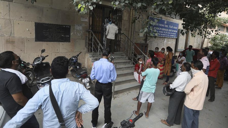 Kasus Covid-19 di India. AP/Channi Anand