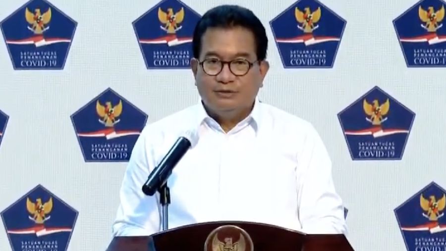 Wiku Adisasmito juru bicara gugus tugas percepatan penanganan Corona memberi Keterangan Pers Juru Bicara terkait Update Data Covid-19 Nasiona. (Youtube/Sekretariat Presiden)