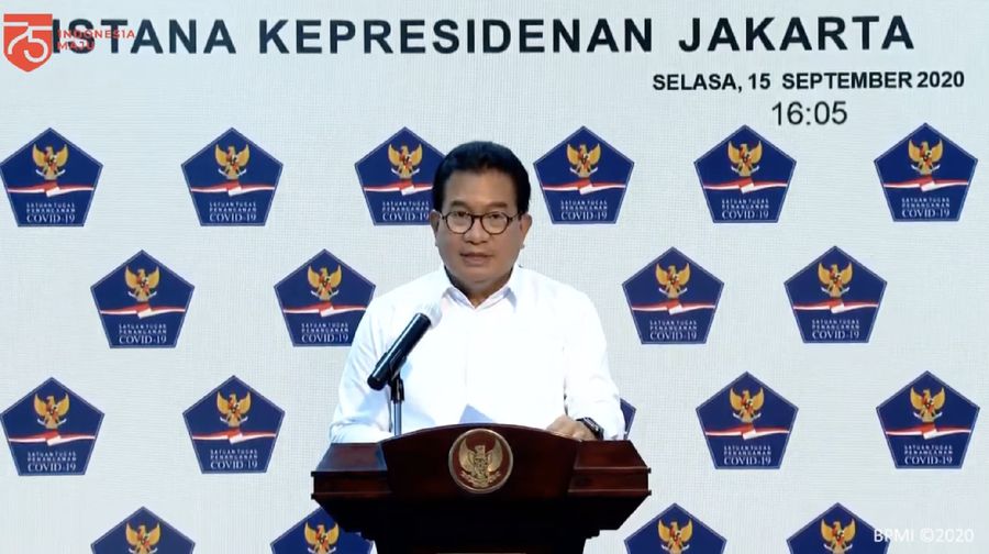 Wiku Adisasmito juru bicara gugus tugas percepatan penanganan Corona memberi Keterangan Pers Juru Bicara terkait Update Data Covid-19 Nasiona. (Youtube/Sekretariat Presiden)
