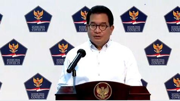 Keterangan Pers Juru Bicara Pemerintah terkait Perkembangan Penanganan Covid-19. (Tangkapan Layar Youtube) Keterangan Pers Juru Bicara Pemerintah terkait Perkembangan Penanganan Covid-19. (Tangkapan Layar Youtube)