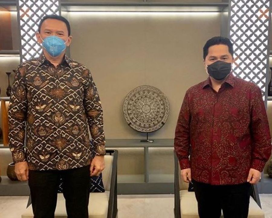 Komisaris Utama Pertamina Basuki BTP Ahok dan Menteri BUMN Erick Thohir (Instagram/ Basukibtp)