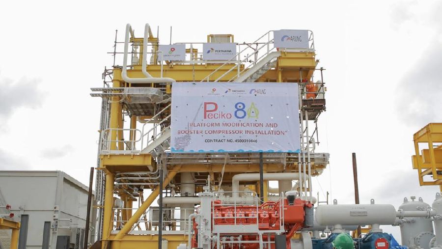 Sail Away Ceremony (upacara peluncuran ke laut) Proyek Peciko 8A oleh SKK Migas dan PT Pertamina Hulu Indonesia (PT PHI). (Dok Pertamina)