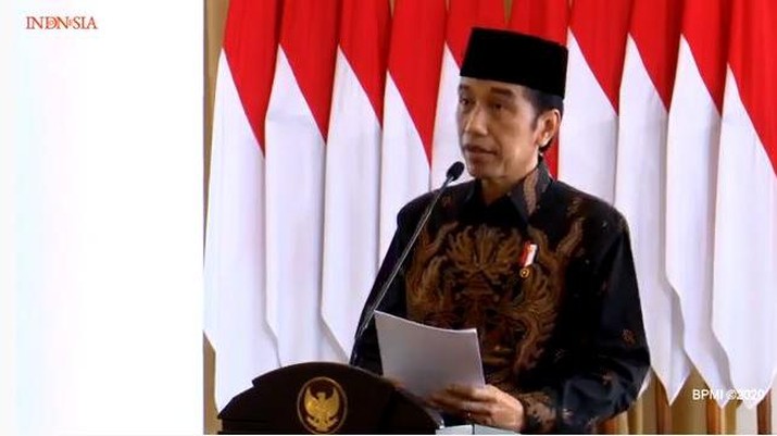 Jokowi di Peresmian Pembukaan Konferensi Besar XXIII Gerakan Pemuda Ansor Tahun 2020, 18 September 2020 Jokowi di Peresmian Pembukaan Konferensi Besar XXIII Gerakan Pemuda Ansor Tahun 2020, 18 September 2020 (Tangkapan Layar BPMI 2020)