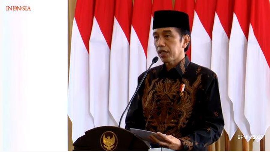 Jokowi di Peresmian Pembukaan Konferensi Besar XXIII Gerakan Pemuda Ansor Tahun 2020, 18 September 2020 (Tangkapan Layar BPMI 2020)