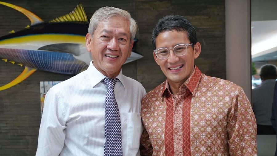 Edwin Soeryadjaya dan Sandiaga Uno/ Twitter @sandiuno