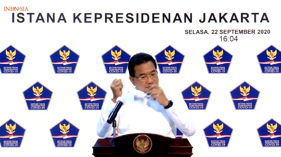 Juru Bicara (Jubir) Satuan Tugas (Satgas) Penanganan Covid-19 Wiku Adisasmito saat memberi keterangan Pers terkait Perkembangan Penanganan Covid-19. (Tangkapan Layar Youtube)