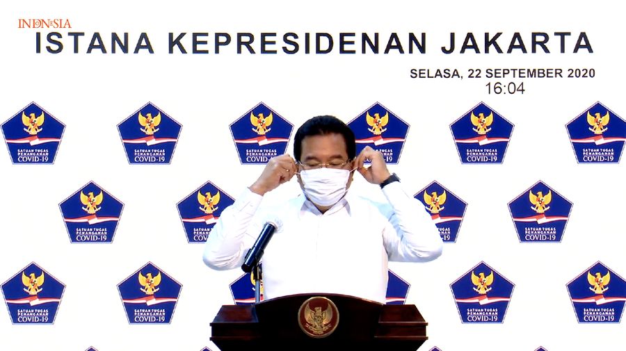 Juru Bicara (Jubir) Satuan Tugas (Satgas) Penanganan Covid-19 Wiku Adisasmito saat memberi keterangan Pers terkait Perkembangan Penanganan Covid-19. (Tangkapan Layar Youtube)