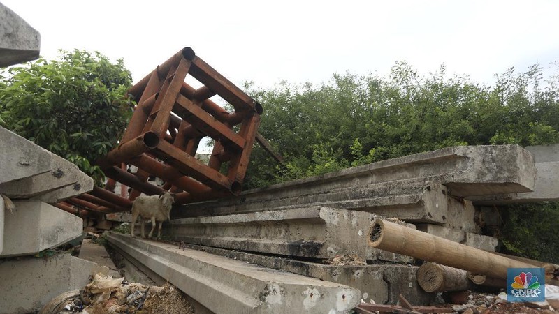 Normalisasi Kali Ciliwung (CNBC Indonesia/Andrean Kristianto)