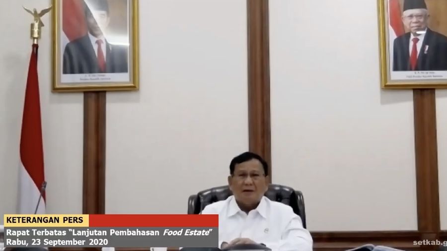 Menhan Prabowo Subianto di Keterangan Pers Rapat Terbatas