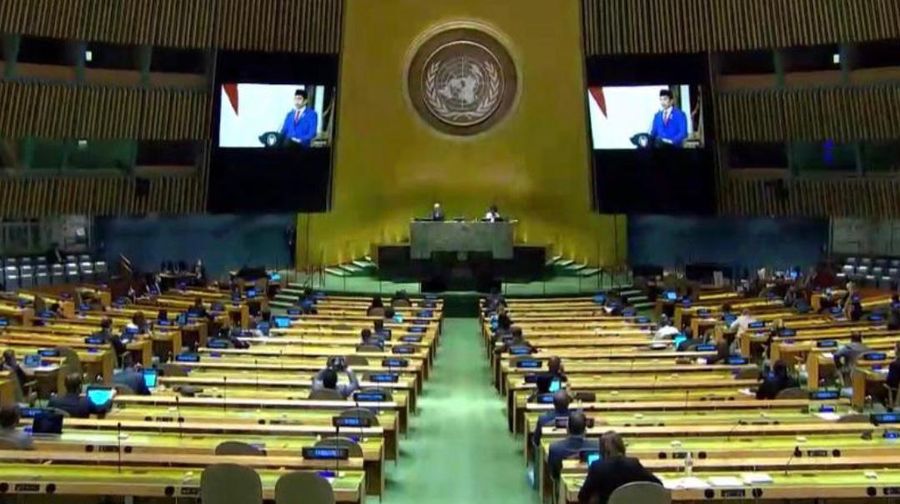 Pidato Perdana Presiden Joko Widodo di Sidang PBB (Dok. Kementerian Luar Negri)