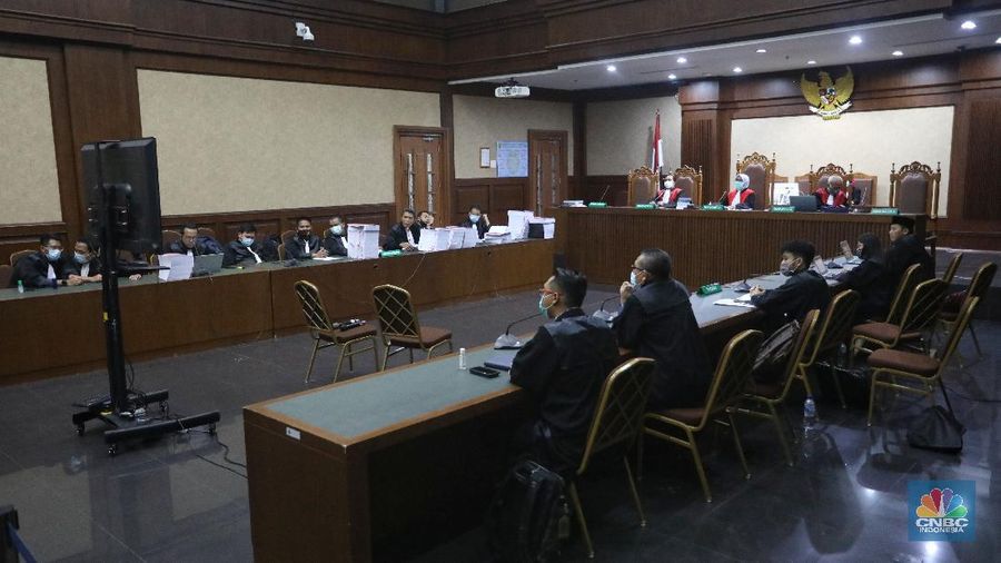SIdang Tuntutan Jiwasraya (CNBC Indonesia/Andrean Kristianto)