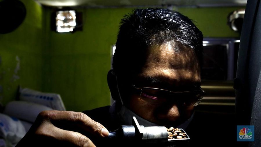 Pengusaha biji kopi (CNBC Indonesia/Tri Susilo)