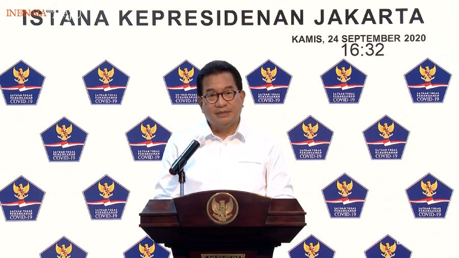 Wiku Adisasmito juru bicara gugus tugas percepatan penanganan Corona memberi Keterangan Pers Juru Bicara terkait Update Data Covid-19 Nasiona. (Youtube/Sekretariat Presiden)