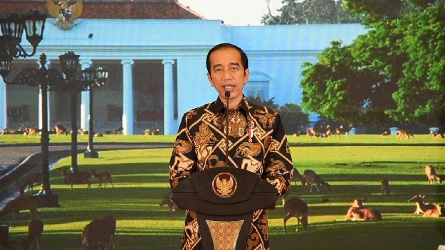 Presiden Jokowi saat memberikan keterangan tentang perkembangan realisasi program Pemulihan Ekonomi Nasional (PEN) di Istana Kepresidenan Bogor, Jawa Barat, pada Sabtu, 26 September 2020.