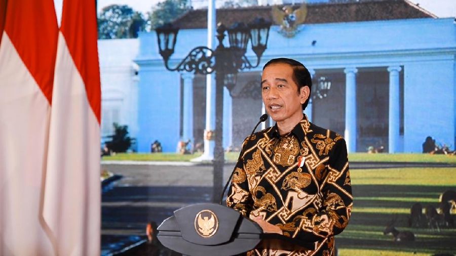 Presiden Jokowi saat memberikan keterangan tentang perkembangan realisasi program Pemulihan Ekonomi Nasional (PEN) di Istana Kepresidenan Bogor, Jawa Barat, pada Sabtu, 26 September 2020.
