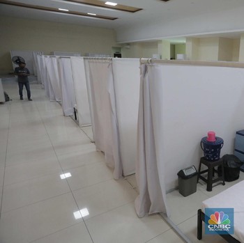 Intip 30 Bilik Isolasi Pasien Covid-19 di GOR Pademangan DKI