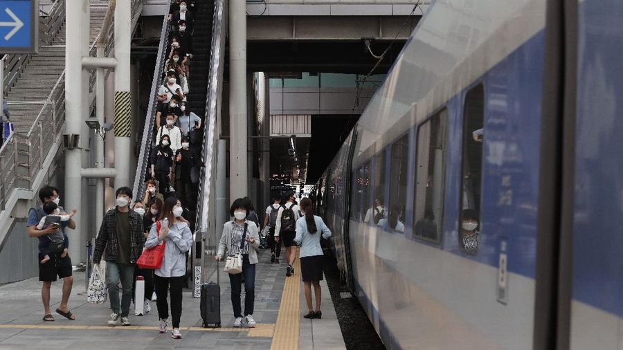 Penumpang Kereta saat Libur Chuseok