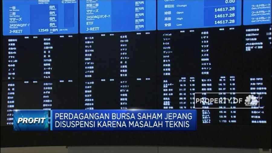 Waduh! Bursa Saham Jepang 'Down' Akibat Gangguan Teknis