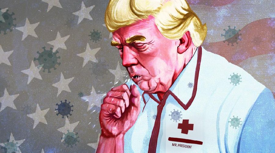 Cover Topik Fokus, Trump Positif corona