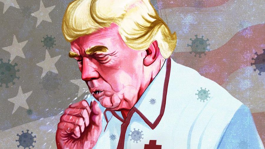 Cover Topik Fokus, Trump Positif corona