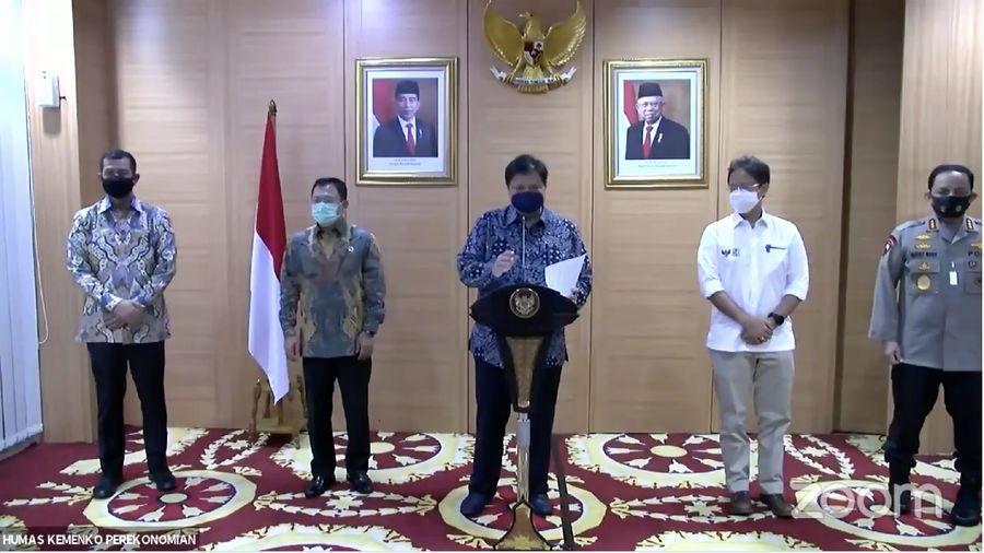 Konferensi Pers Komite Penanganan Covid-19 dan Pemulihan Ekonomi Nasional (PC-PEN) oleh Menko Perekonomian Airlangga Hartarto (Tangkapan Layar Youtube PerekonomianRI)