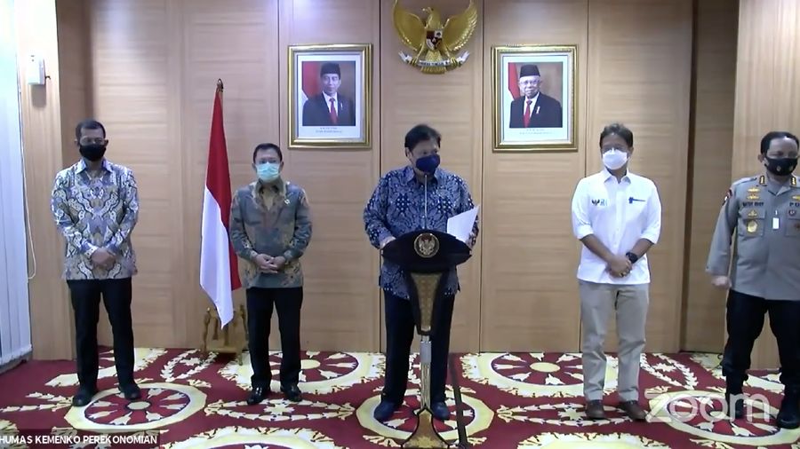 Konferensi Pers Komite Penanganan Covid-19 dan Pemulihan Ekonomi Nasional (PC-PEN) oleh Menko Perekonomian Airlangga Hartarto (Tangkapan Layar Youtube PerekonomianRI)