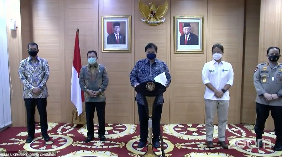 Konferensi Pers Komite Penanganan Covid-19 dan Pemulihan Ekonomi Nasional (PC-PEN) oleh Menko Perekonomian Airlangga Hartarto (Tangkapan Layar Youtube PerekonomianRI)