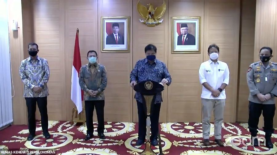 Konferensi Pers Komite Penanganan Covid-19 dan Pemulihan Ekonomi Nasional (PC-PEN) oleh Menko Perekonomian Airlangga Hartarto (Tangkapan Layar Youtube PerekonomianRI)