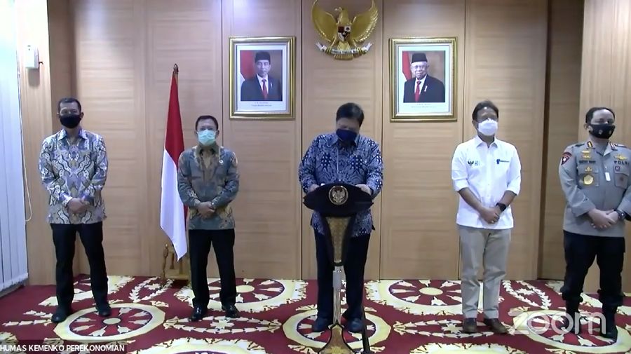 Konferensi Pers Komite Penanganan Covid-19 dan Pemulihan Ekonomi Nasional (PC-PEN) oleh Menko Perekonomian Airlangga Hartarto (Tangkapan Layar Youtube PerekonomianRI)