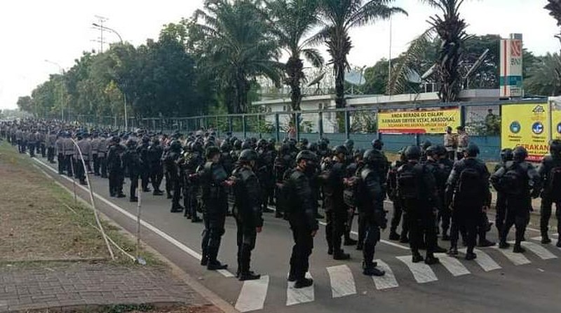 Sejumlah buruh di daerah ditahan untuk tidak berdemo di gedung DPR/MPR RI, Jakarta. (Dok: KSPI)