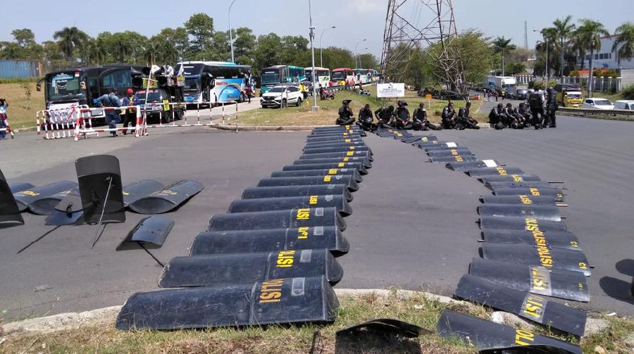 Sejumlah buruh di daerah ditahan untuk tidak berdemo di gedung DPR/MPR RI, Jakarta. (Dok: KSPI)