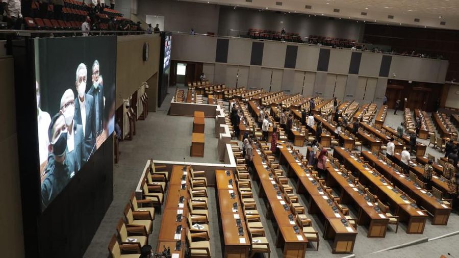 Suasana sidang paripurna DPR RI. (CNBC Indonesia/Muhammad Sabki)