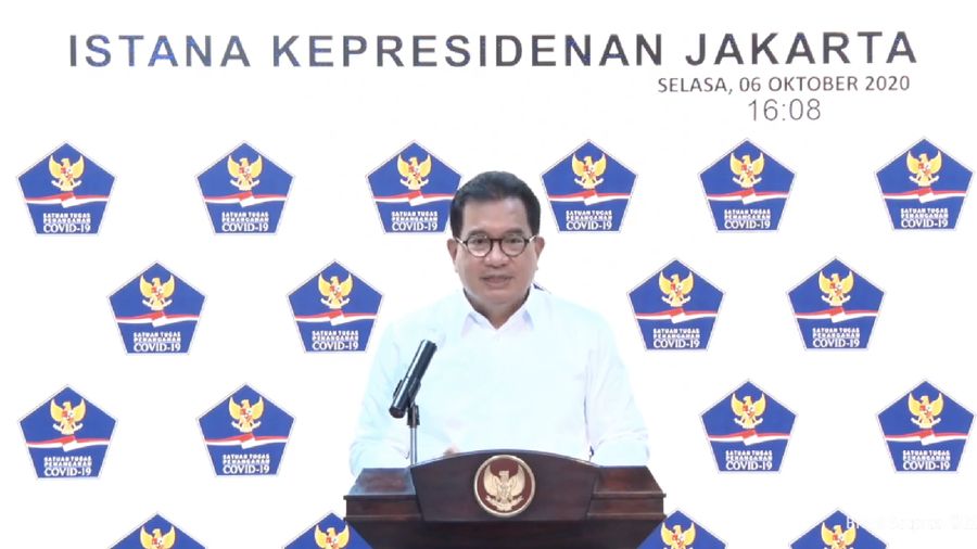 Wiku Adisasmito juru bicara gugus tugas percepatan penanganan Corona memberi Keterangan Pers Juru Bicara terkait Update Data Covid-19 Nasiona. (Youtube/Sekretariat Presiden)