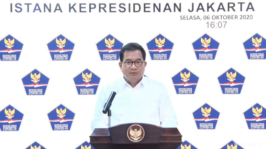Wiku Adisasmito juru bicara gugus tugas percepatan penanganan Corona memberi Keterangan Pers Juru Bicara terkait Update Data Covid-19 Nasiona. (Youtube/Sekretariat Presiden)