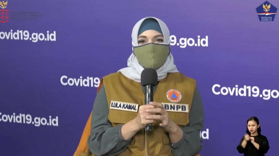 Lula Kamal, Tim komunikasi Satgas Covid-19. (Tangkapan layar youtube BNPN Indonesia)