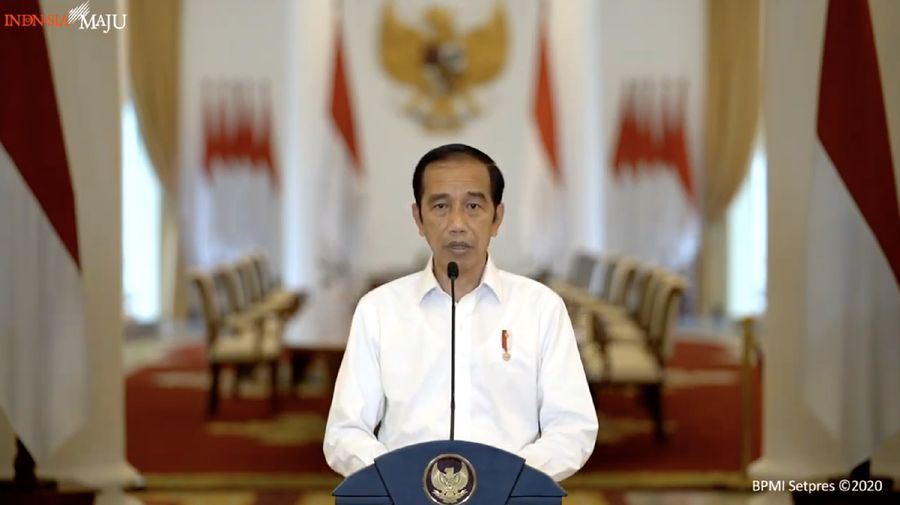 Jokowi memberikan keterangan Pers terkait Undang-Undang Cipta Kerja, Istana Bogor, 9 Oktober 2020. (Tangkapan layar Youtube Setpres RI)