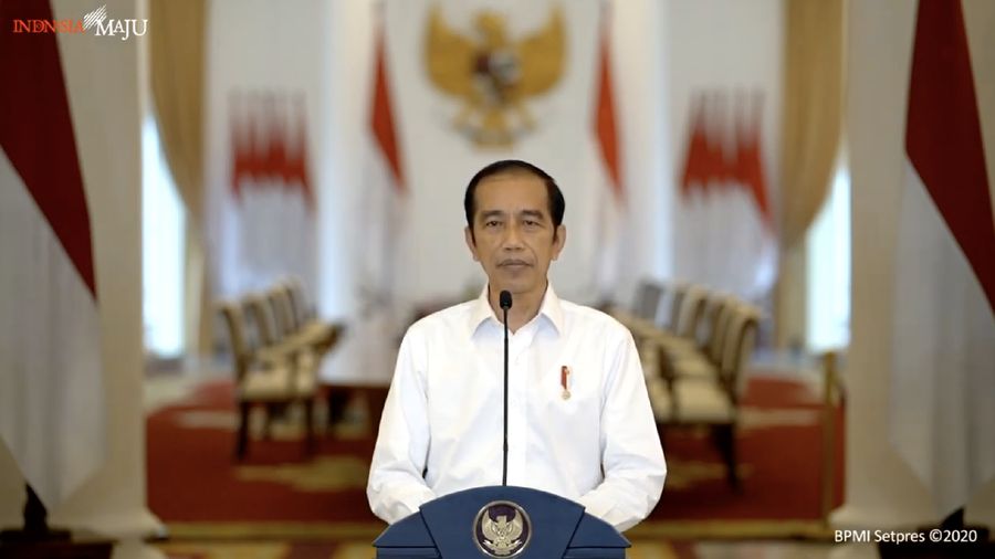Jokowi memberikan keterangan Pers terkait Undang-Undang Cipta Kerja, Istana Bogor, 9 Oktober 2020. (Tangkapan layar Youtube Setpres RI)