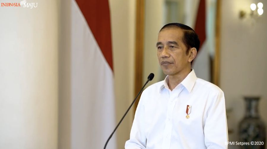 Jokowi memberikan keterangan Pers terkait Undang-Undang Cipta Kerja, Istana Bogor, 9 Oktober 2020. (Tangkapan layar Youtube Setpres RI)