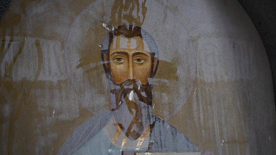 Katedral Holy Saviour yang jadi sasaran penembakan, di Shusha Nagorno Karabakh, Kamis (9/10). (AP/Vahram Baghdasaryan)