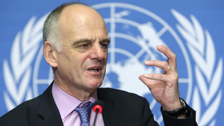United Nations Coordinator for Avian and Human Influenza, David Nabarro from Great Britain, gestures during a press briefing on an update on the bird flu situation, at the United Nations building in Geneva, Switzerland, Wednesday, Oct. 24, 2007. (AP Photo/KEYSTONE/Laurent Gillieron)