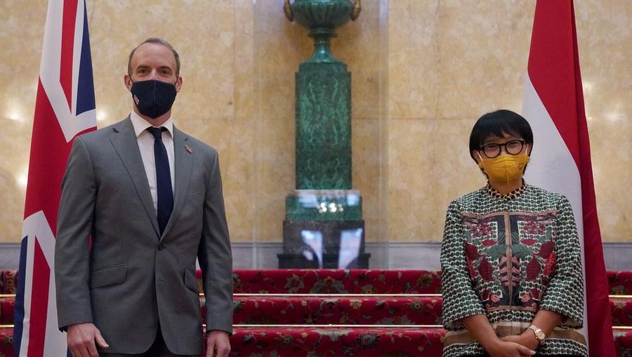 Menteri Luar Negeri, Retno Marsudi bertemu Menlu Inggris, Dominic Raab (Dok Kedutaan Inggris di Jakarta)