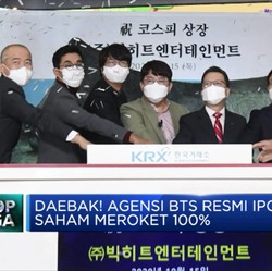 Daebak! Saham Agensi BTS, Big Hit Entertainment Meroket 100%