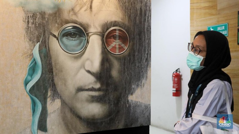 Pameran Seni Creative Freedoom to Heal The Nation di Perpustakaan Nasional, Jakarta (CNBC Indonesia/Andrean Kristianto)