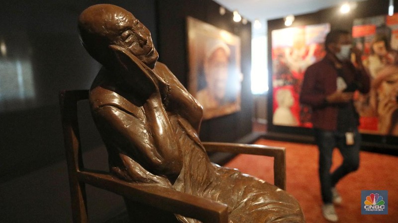 Pameran Seni Creative Freedoom to Heal The Nation di Perpustakaan Nasional, Jakarta (CNBC Indonesia/Andrean Kristianto)
