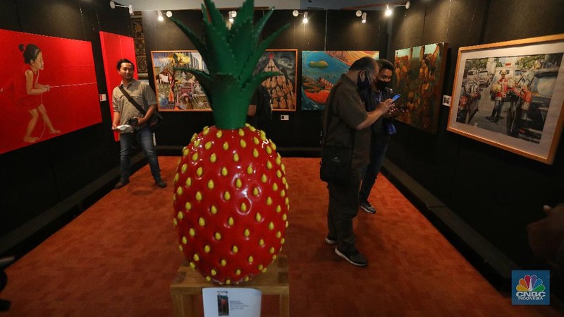 Pameran Seni Creative Freedoom to Heal The Nation di Perpustakaan Nasional, Jakarta (CNBC Indonesia/Andrean Kristianto)