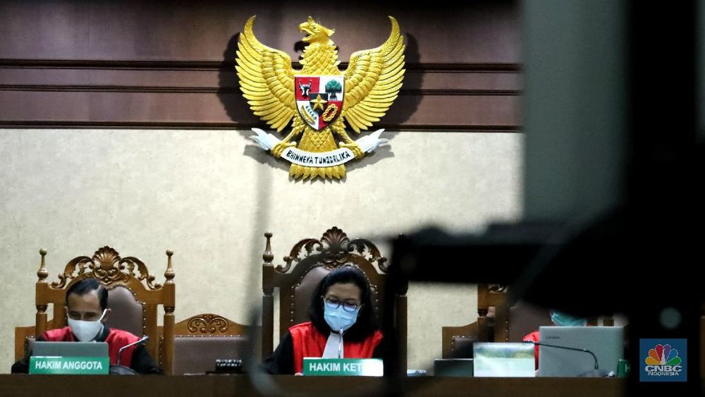 Pembacaan tuntutan Jaksa Penuntut Umum (JPU) terhadap dua terdakwa dalam kasus dugaan korupsi PT. Asuransi Jiwasraya (Persero) akhirnya digelar hari ini, Kamis (15/10/2020).  (CNBC Indonesia/Tri Susilo)