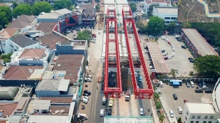 Progres Konstruksi Jalan Tol Layang Dalam Kota Jakarta Ruas Kelapa Gading-Pulo Gebang Capai 71%. (Dok. Kementerian PUPR)