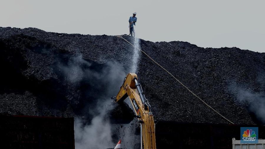 Aktivitas bongkar muat batubara di Terminal  Tanjung Priok TO 1, Jakarta Utara, Senin (19/10/2020). Dalam satu kali bongkar muat ada 7300 ton  yang di angkut dari kapal tongkang yang berasal dari Sungai Puting, Banjarmasin, Kalimantan. (CNBC Indonesia/Tri Susilo)  

Aktivitas dalam negeri di Pelabuhan Tanjung Priok terus berjalan meskipun pemerintan telah mengeluarkan aturan Pembatasan Sosial Bersekala Besar (PSBB) transisi secara ketat di DKI Jakarta untuk mempercepat penanganan wabah virus Covid-19. 

Pantauan CNBC Indonesia ada sekitar 55 truk yang hilir mudik mengangkut batubara ini dari kapal tongkang. 

Batubara yang diangkut truk akan dikirim ke berbagai daerah terutama ke Gunung Putri, Bogor. 

Ada 20 pekerja yang melakukan bongkar muat dan pengerjaannya selama 35 jam untuk memindahkan batubara ke truk. (CNBC Indonesia/ Tri Susilo)